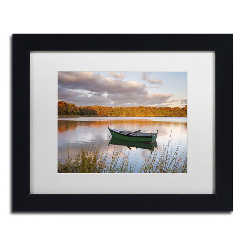 « bateau on sel étang », reproduction de photo sur toile encadrée, H 11 po x l 14 po x P 0,5 po