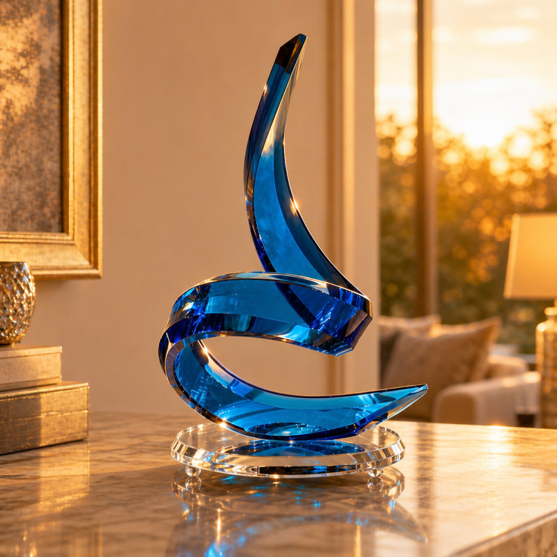 Zameir Acrylic Sculpture  , Blue
