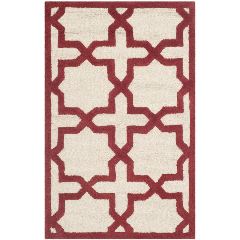 Cannen Hand Tufted Wool Geometric Rug, Rectangle 2'6" x 4'