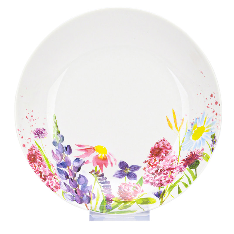 Assiette à soupe et à salade en porcelaine de Chine Summer Aquarelle
