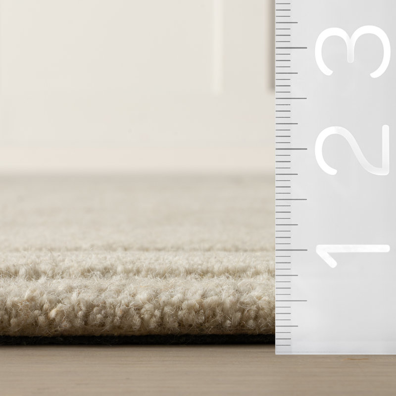 Sahar Solid Modern Wool Rug, Rectangle 6' x 9'