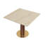 Table de salle à manger en bois fritté de 33,46 po x 33,46 po - blanc mat, blanc - carré - ensemble 1 pièce