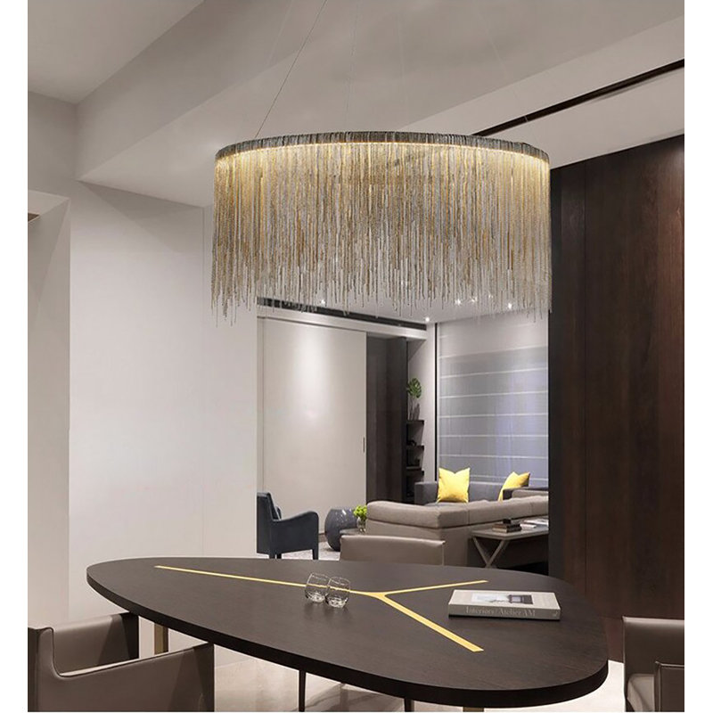 Rudolph 1 - Light Silver LED Drum Pendant