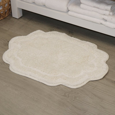 Dobrinka Bath Rug Plush 100% Cotton Mat, Unique Design, Absorbent, Quick Dry