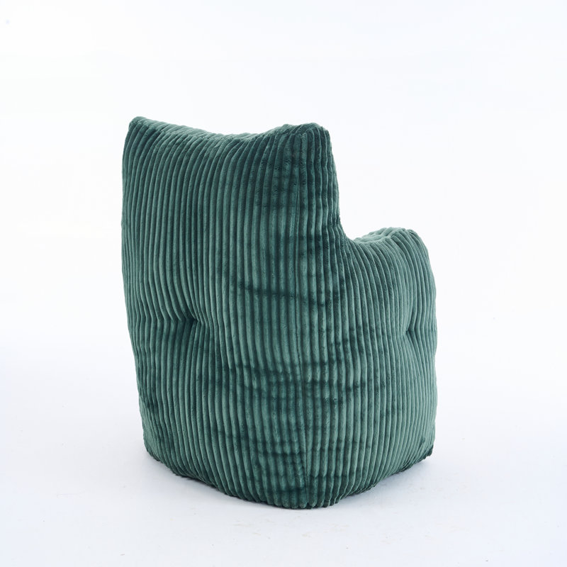 Fabric Bean Bag Chair, Green Corduroy