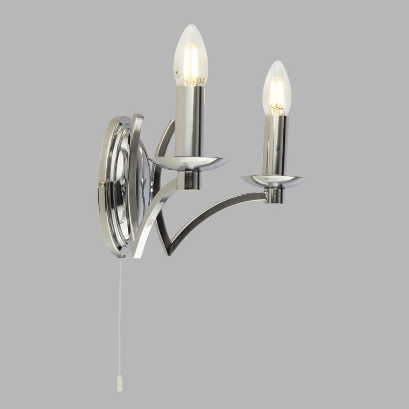 Roldan Candle Wall Light, Chrome