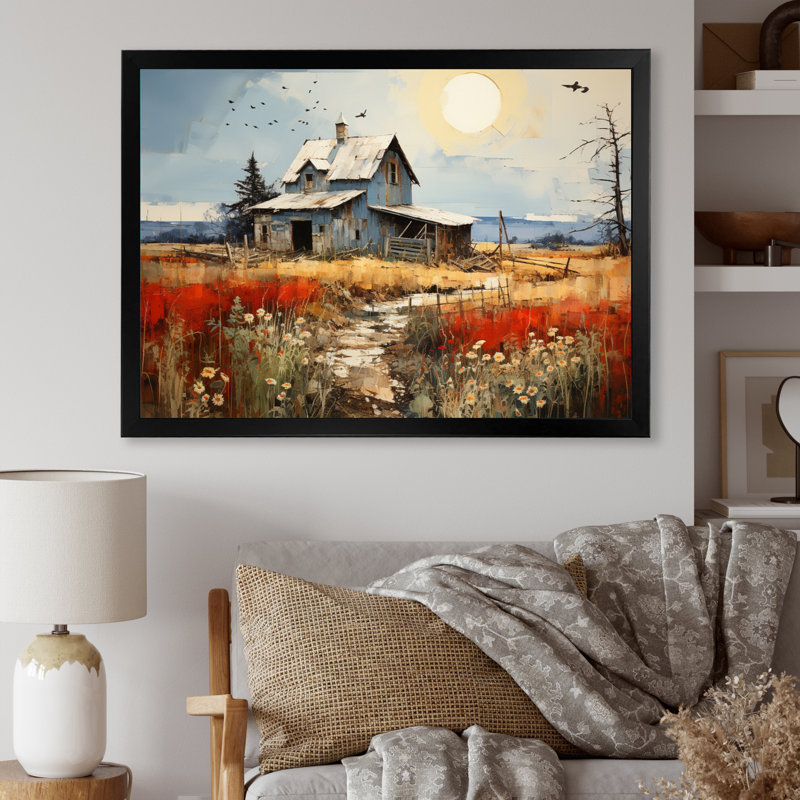 Collage Martella Farmhouse - impression, H 34 po x l 44 po x P 1,5 po, Cadre photo noir