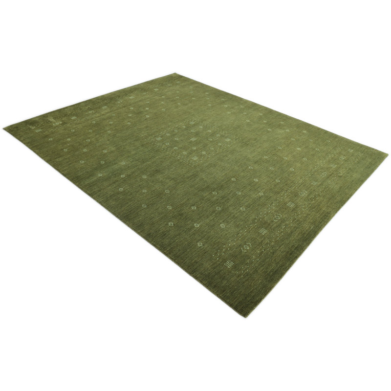 Simi Geometric Area Rug, Rectangle 5' x 8', Forest Green