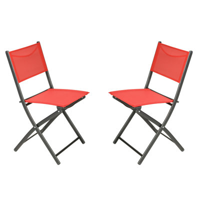 Aundreia Commercial Outdoor Flex Comfort Folding Chair With Metal Frame by Lark Manor