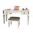 Mirrored Vanity Table For Bedroom - Makeup Desk With 2 Smooth-gliding Drawers Crystal Metal Drawer Pulls Dressing Mirror Easy Surface And Materials