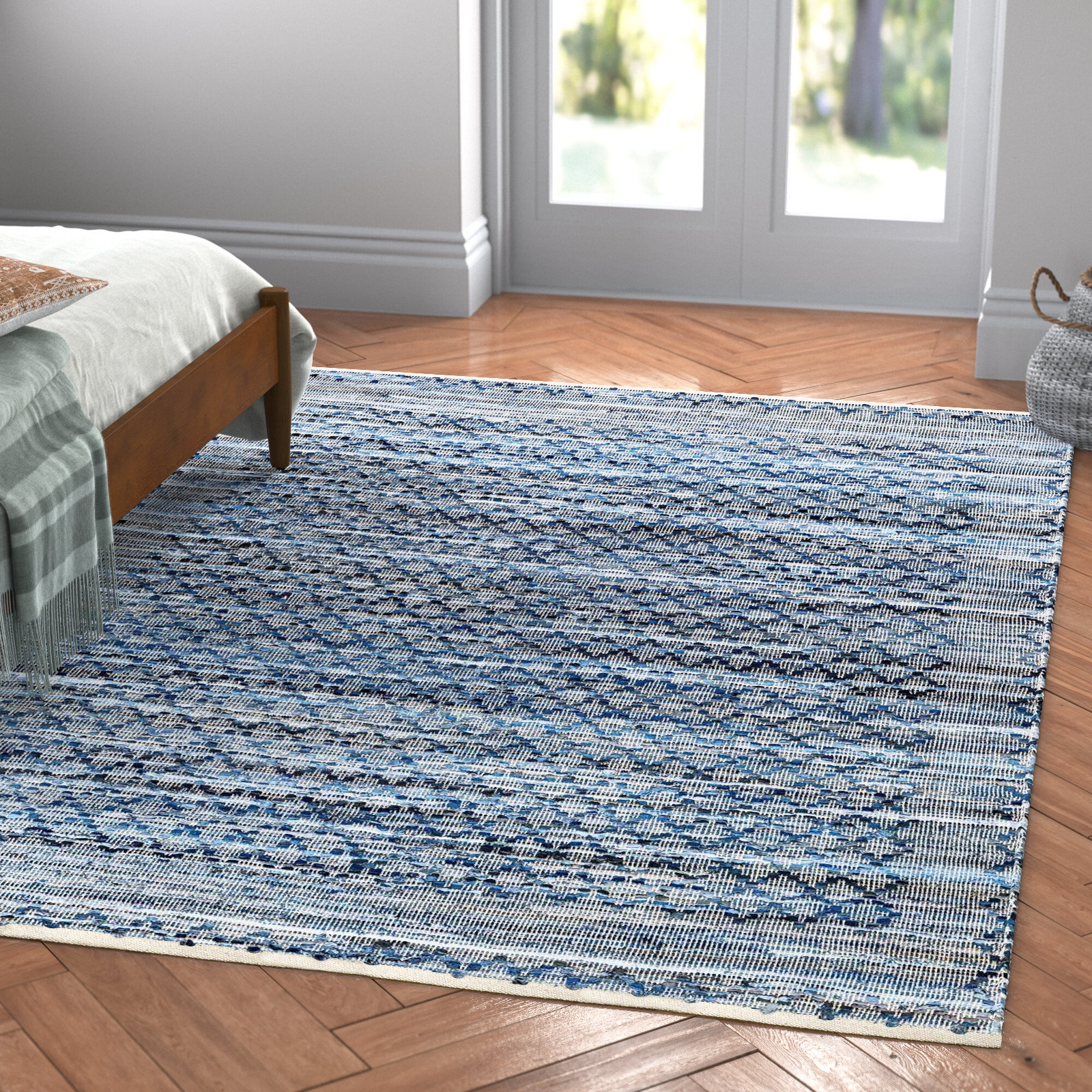 Caila Hand-Woven Geometric Rug, Rectangle 6' x 9'