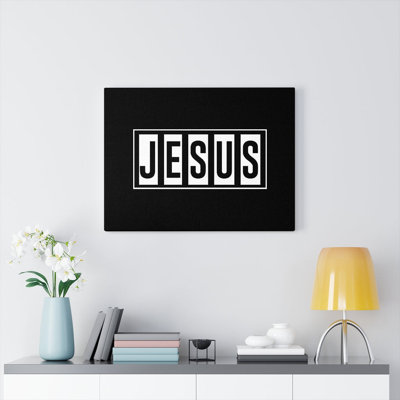 Jesus White Bars - Wrapped Canvas Print