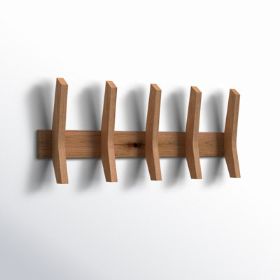 Sifford Mid Century Coat Rack With 5 Wooden Hooks - Black