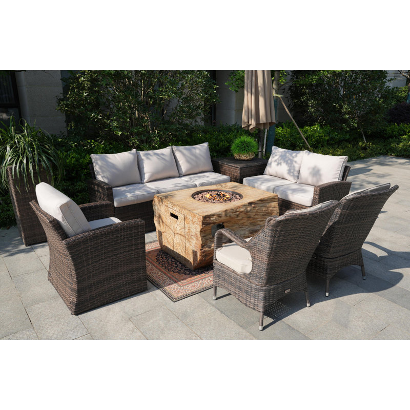 Algird 8 - Person Patio Conversation Set with Cushions