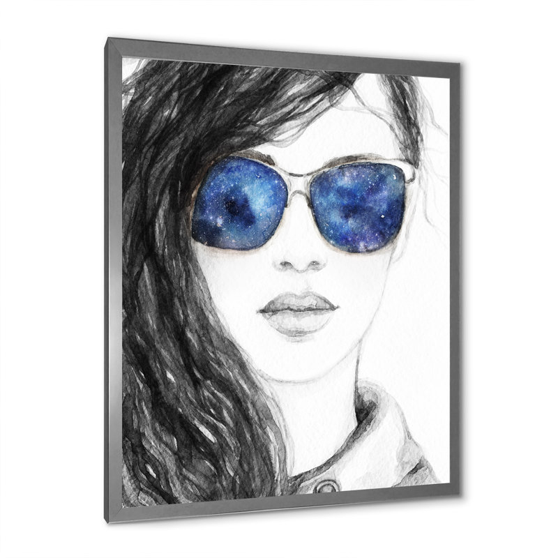 Décoration murale contemporaine boho chic et chic Lady II - Glam, H 20 po x l 12 po x P 1 po, Cadre flottant argent