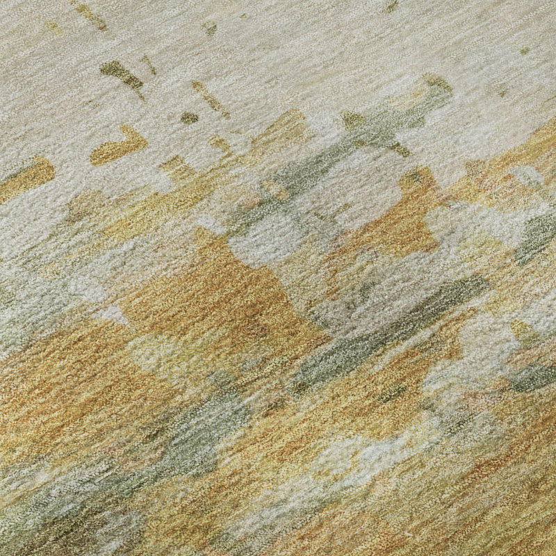Premium Machine Washable Mayfield AMF2034 Abstract Rug, Aloe, 9' x 12'