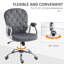 Chaise de travail gris foncé - Angle réglable, rembourré, dossier courbé pour un meilleur soutien, rembourrage en mousse épaisse, rotation à 360 °