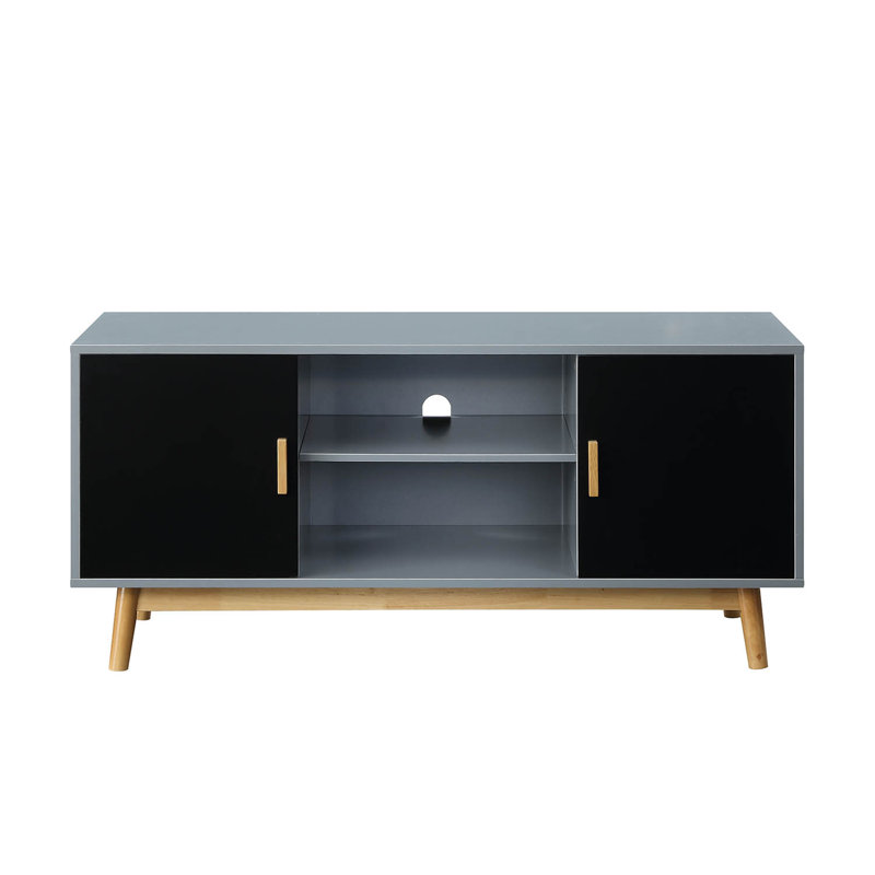 Asten Unfinished TV Stand, Gray/Black