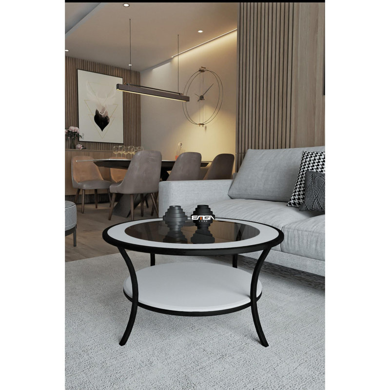Glorias Coffee Table, Fume/White