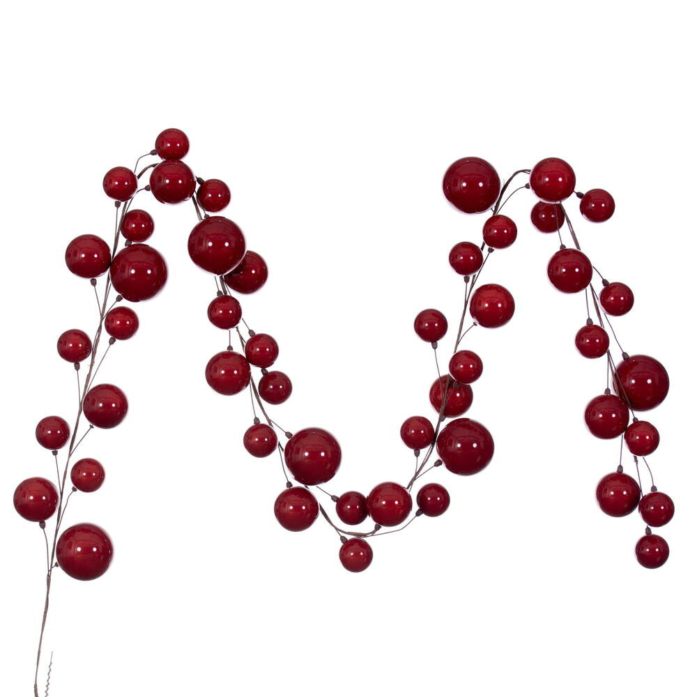 120" Artificial Ball Wire Garland, Red
