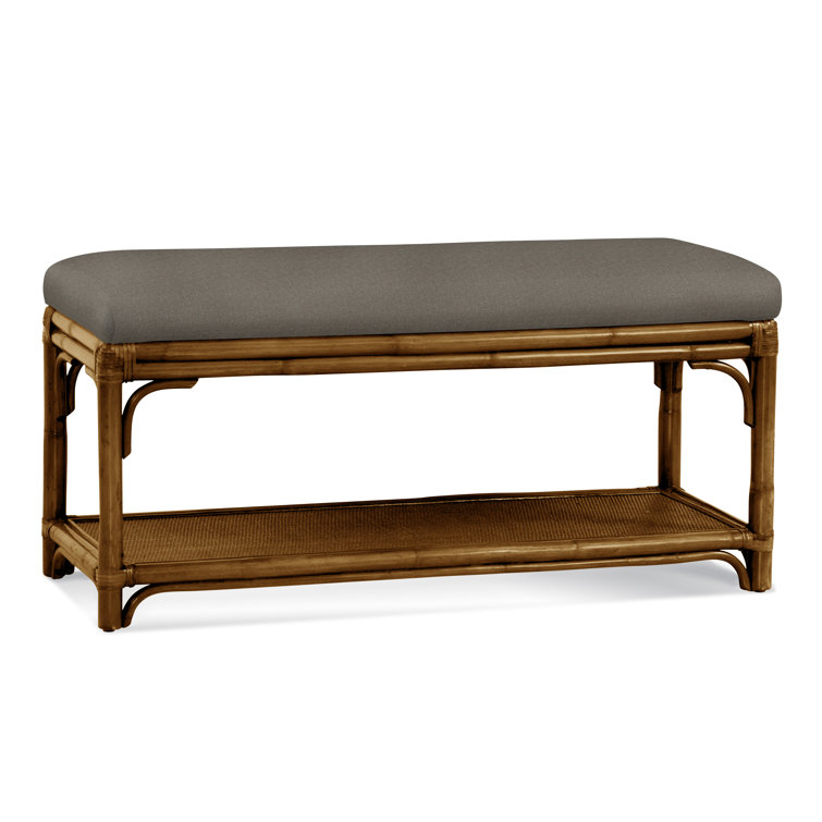 Summer Retreat Wicker Shelf Storage Bench