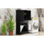 Armoire de rangement pour salle de bain - Noir avec 2 appareils de lessive et basculement peint-121042278