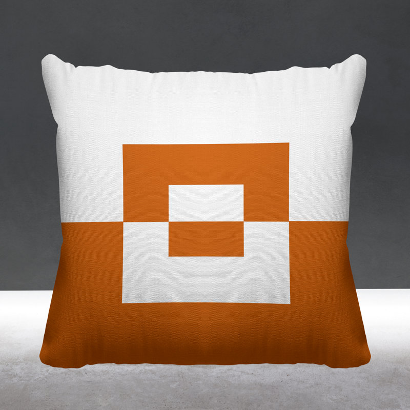 Coussin décoratif intérieur / extérieur Granger, L 19 po x H 19 po, Orangé