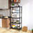 Jahod 5-Tier Foldable Metal Shelving Unit with Wheels-1034127964-1037206104