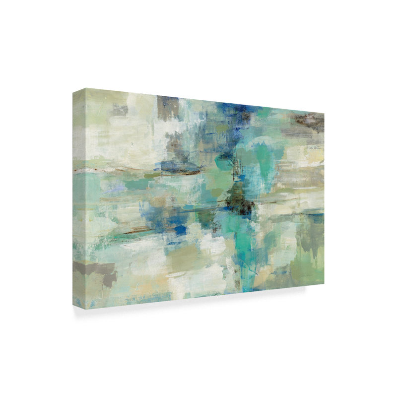 «In the Clouds Blue», reproduction de peinture acrylique sur toile tendue, H 30 po x l 47 po x P 2 po