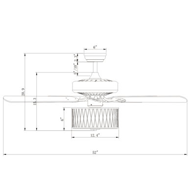Ventilateur de plafond standard à 5 pales de 52 po avec télécommande et ensemble d’éclairage inclus Ullman
