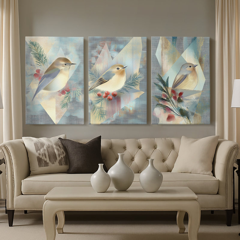 Art des Fêtes de Noël CLxxxvi - Toile tendue sur mesure - 3 pièces, H 36 po x l 72 po