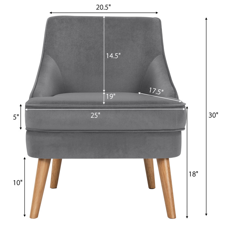 Jomira Velvet Side Chair, Gray Velvet