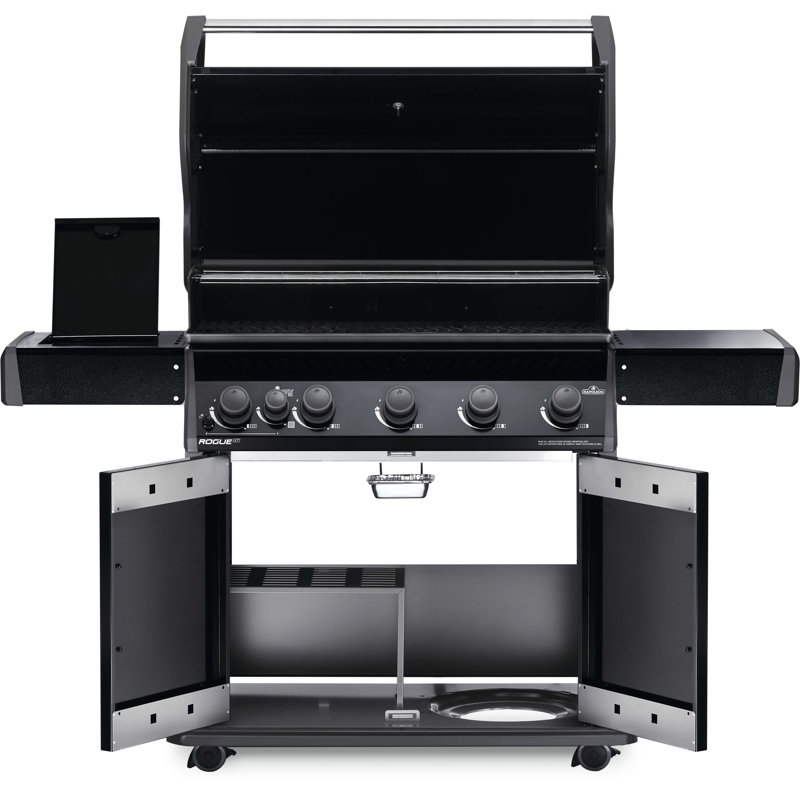 Rogue Napoleon 5-Burner Free Standing 69000 BTU Gas Grill with Side Burner and Cabinet, Black, Liquid Propane