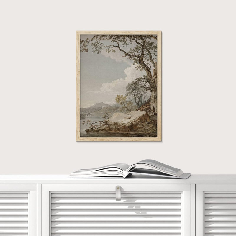 Forêt, arbres, lac, art mural, impressions colorées, paysage naturel pour le salon, chambre à coucher, impression sur papier