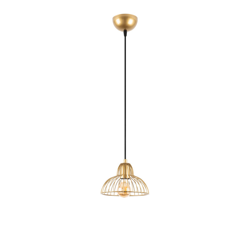 Luminaire suspendu en dome à 1 lumière, Or brillant
