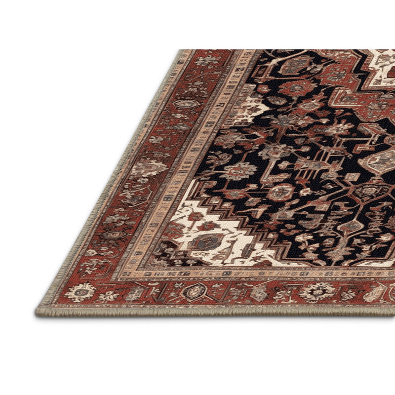 Tapis brun lavable à la machine, Rectangulaire 7 pi x 10 pi