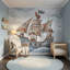 Papier peint bateau pirate, décor nautique pour enfants-563727848-563727849