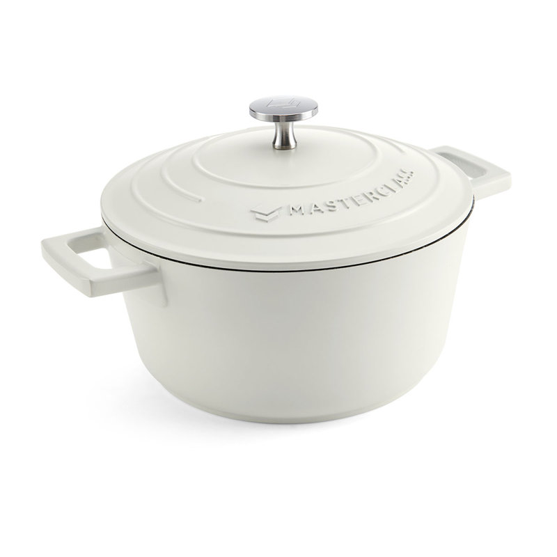 MasterClass Cast Aluminum Round Casserole, Cream, 28cm / 2.5L
