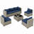 Ensemble de conversation de patio 7 pièces avec table basse et coussins-1531310282