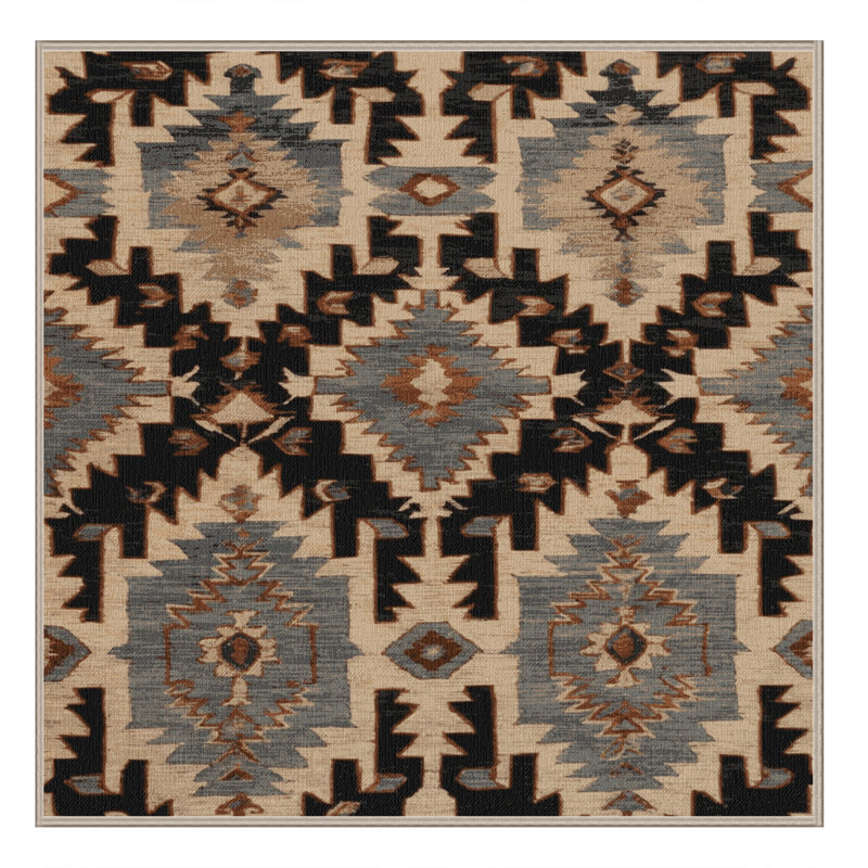 Tapis brun lavable à la machine, Carré 7 pi