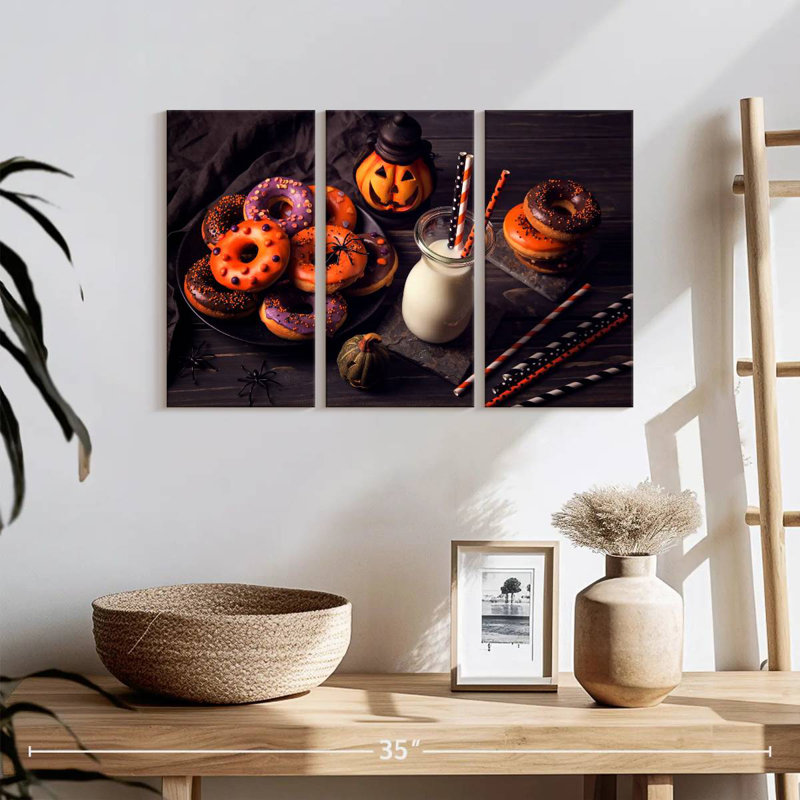 Halloween beignets et lait, H 24 po x l 38 po