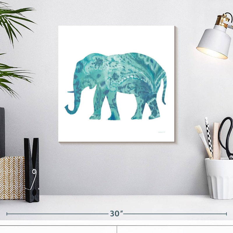 Éléphant brun sarcelle Brampt II, H 16 po x l 16 po
