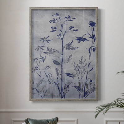 Silver Botanicals I V30, reproduction d'art encadrée - bois massif