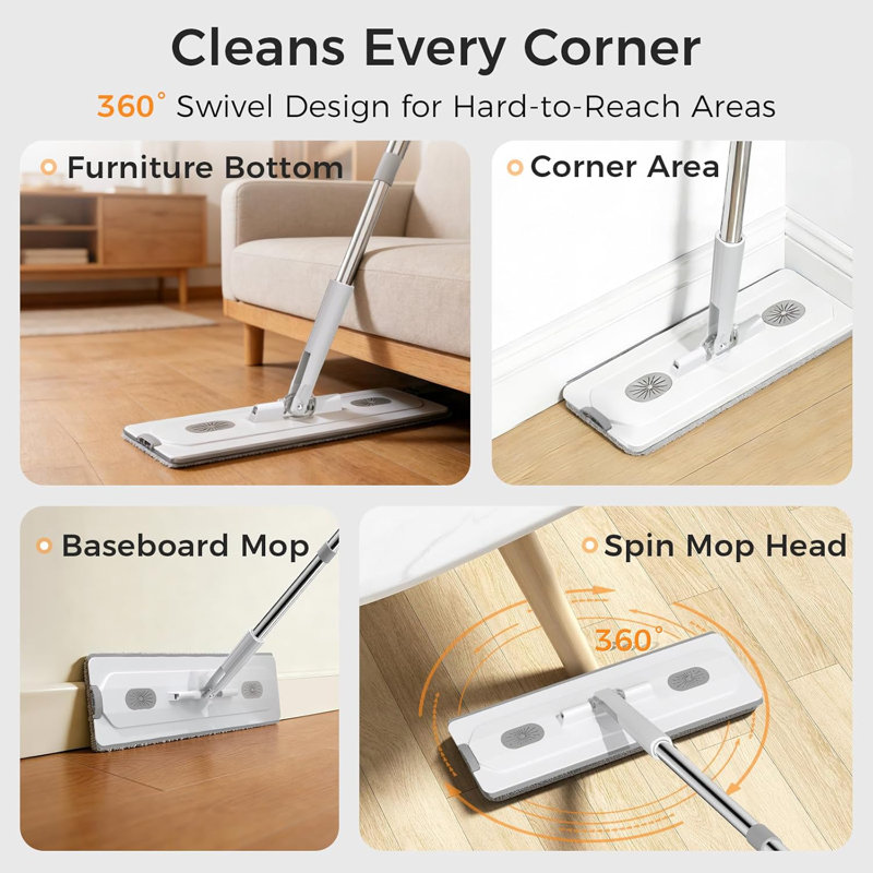 YASHE Mop and Bucket Set with Detachable Space-Saving Bucket