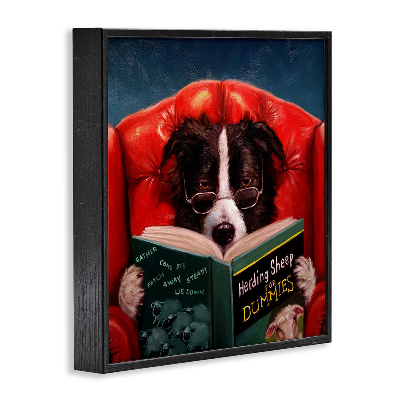 «Herding Sheep Dog lecture for Dummies» par Lucia Heffernan - reproduction d'art, H 24 po x l 24 po