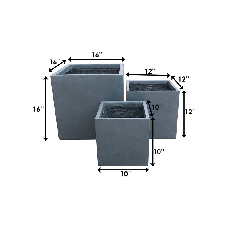 Jakelyn Pot Planter, Charcoal