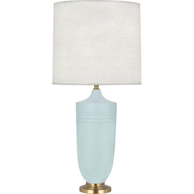 Hadrian Table Lamp, Matte Sky Blue/Modern Brass