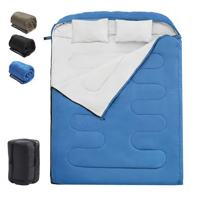 91" x 61" Spacious Rectangular Detachable 3-in-1 Waterproof Double Sleeping Bag