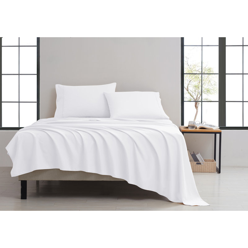 Ensemble de draps en sergé , Blanc, Grand