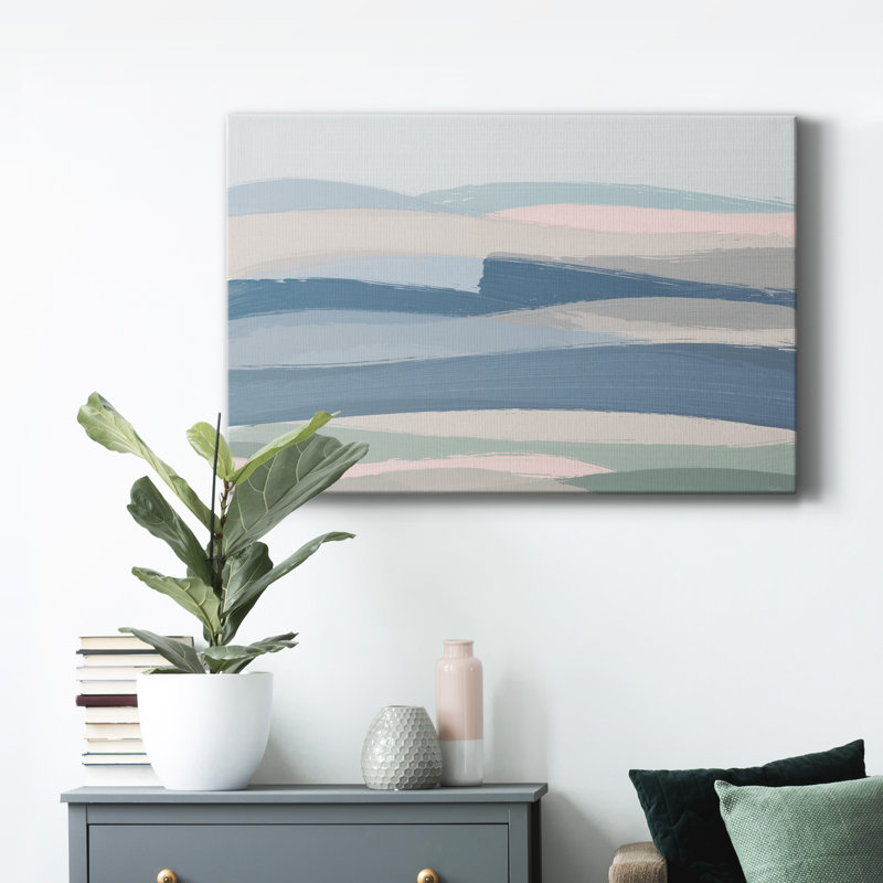«Rolling Waters» - peinture sur toile tendue, H 60 po x l 40 po x P 1 po